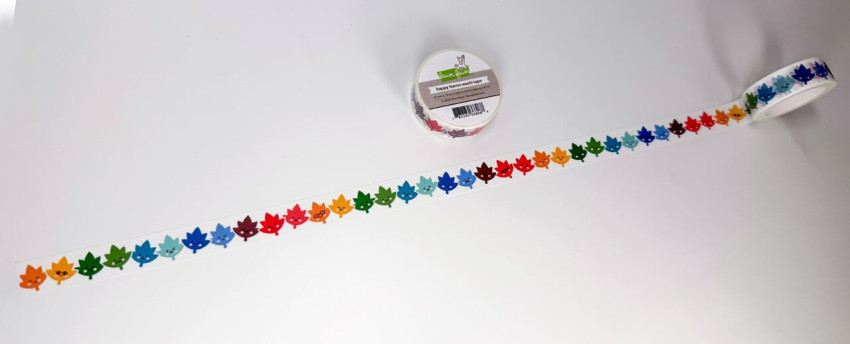 Lawn Fawn - Washi Tape "Happy Leaves" 15 mm breit × 10 m lang