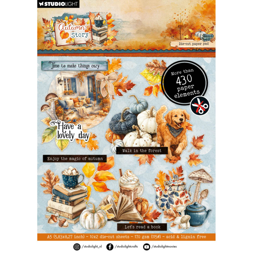 Studio Light - Stanzpapierbblock "Autumn Story " Die Cut Paper Pad A5 - 20 Bogen