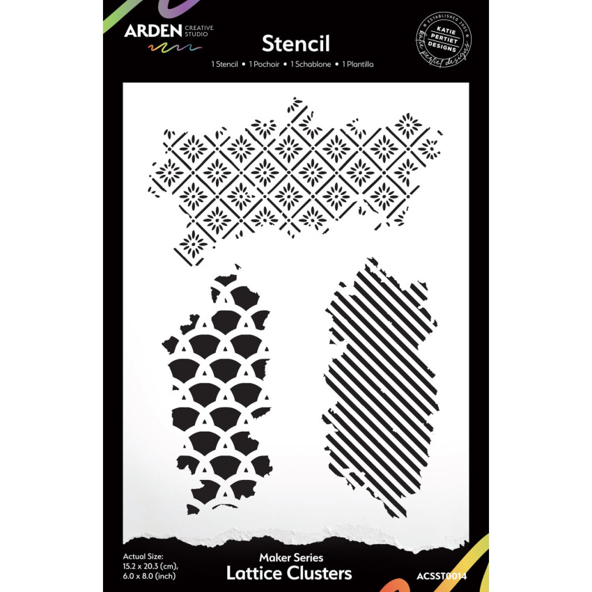 Arden Creative Studio - Schablone 6x8 Inch "Lattice Clusters" by Katie Pertiet Stencil