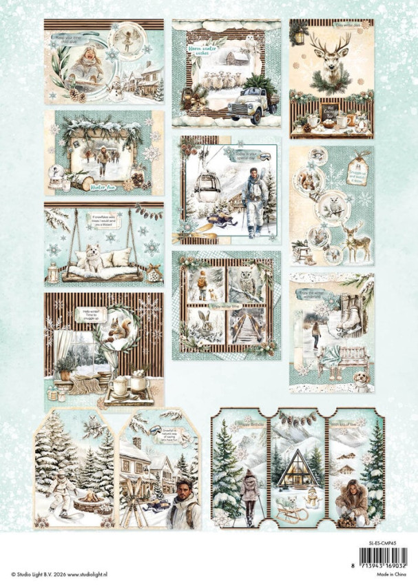 Studio Light  "Rustic Winter " Cardmaking Pad A4