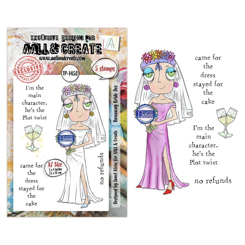 AALL and Create - Stempelset A7 "Runaway Bride Dee" Clear Stamps by Janet Klein