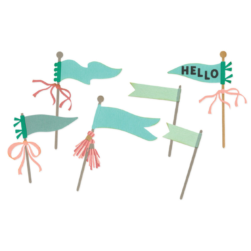 Sizzix - Stanzschablone "Layering Pennant Flags" Thinlits Craft Dies by Vicki Boutin