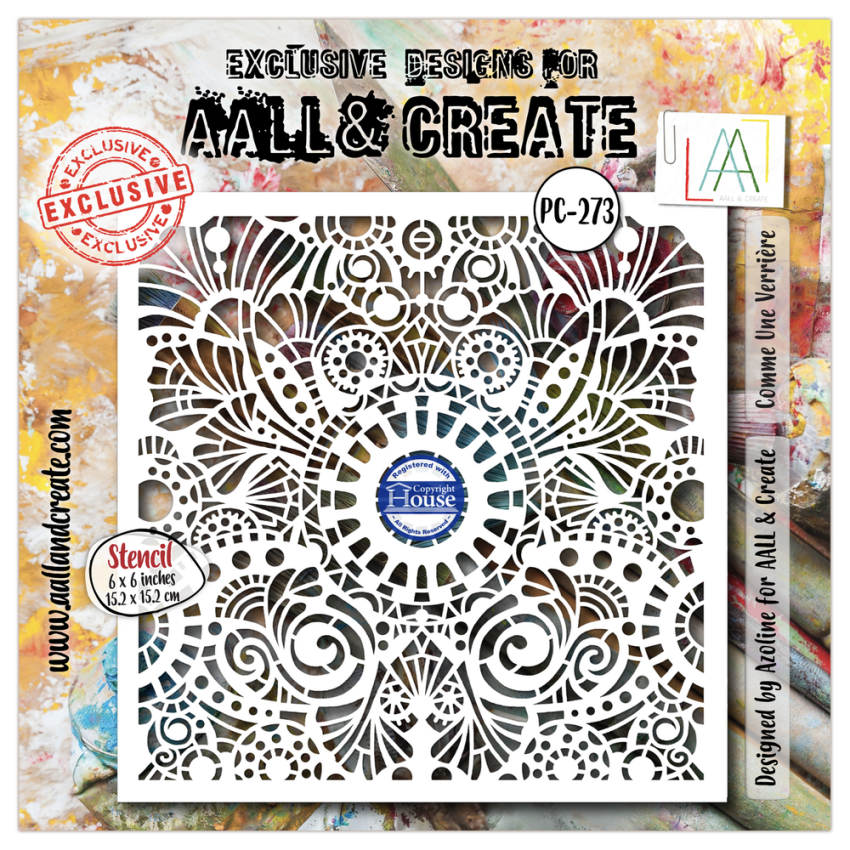 AALL and Create - Schablone 6x6 Inch "Comme Une Verrière "Stencil by Azoline