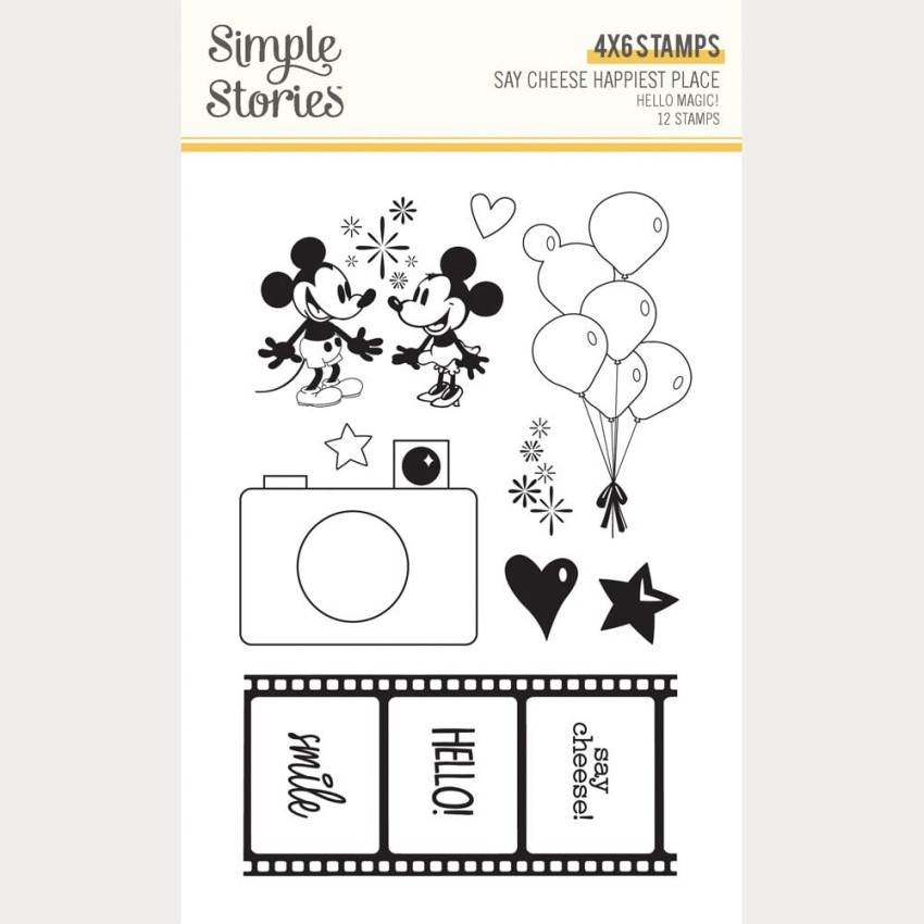 Simple Stories - Hello Magic! Stempel "Say Cheese Happiest Place" Clear Stamps