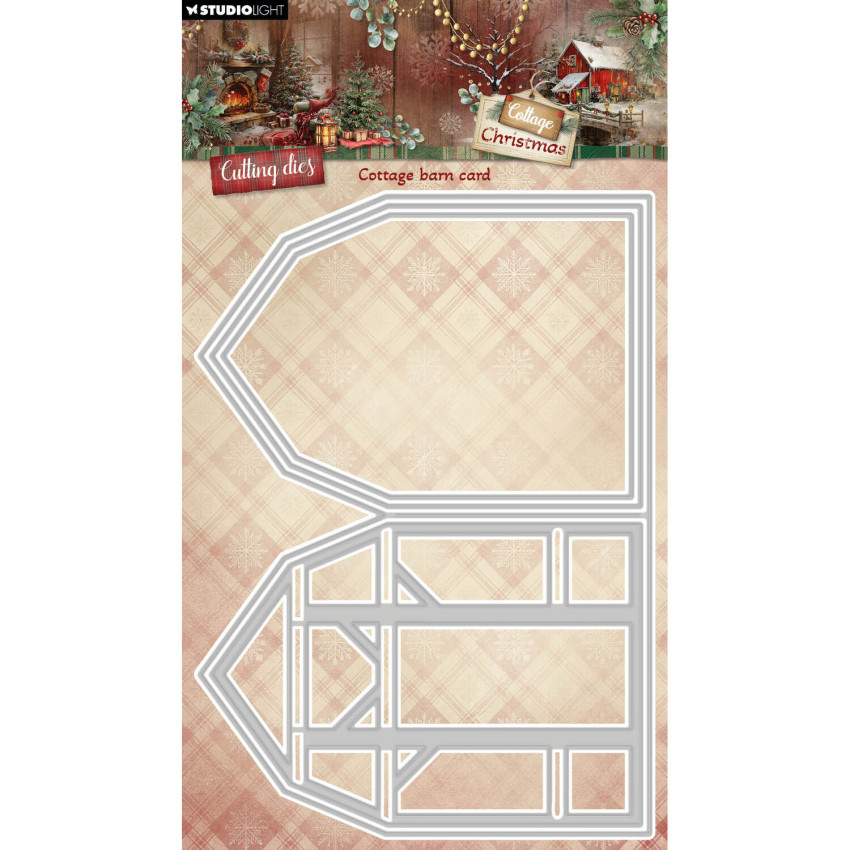 Studio Light - Stanzschablone "Cottage Barn Card" Cottage Christmas Cutting Dies