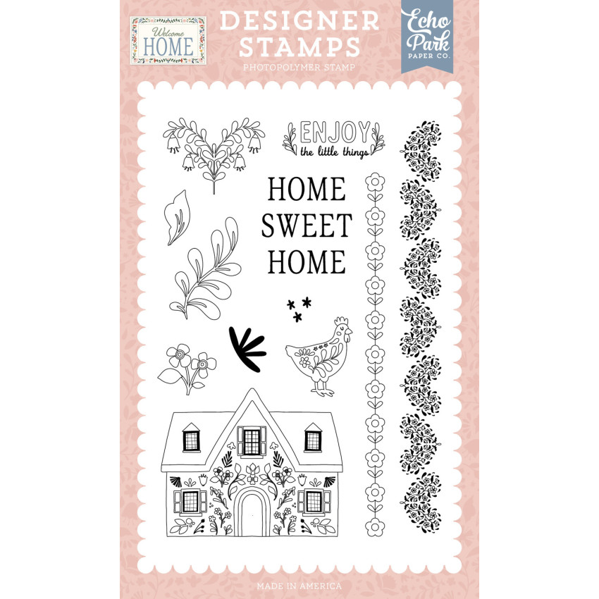 Echo Park - Stempelset "Folk Art Borders" Clear Stamps - Welcome Home