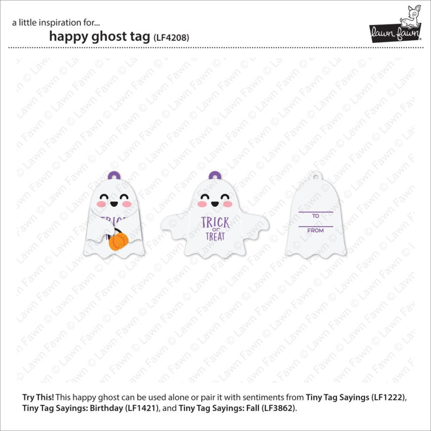 Lawn Fawn - Stanzschablone "Happy Ghost Tag" Lawn Cuts Dies