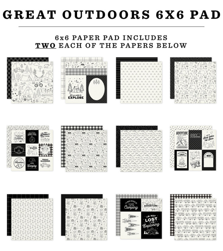 Carta Bella - Designpapier "Great Outdoors" Paper Pad 6x6 Inch - 24 Bogen