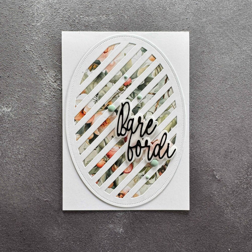 Simple and Basic - Stanzschablone A6 "Oval Diagonal Striped Panel with Piercing" Dies