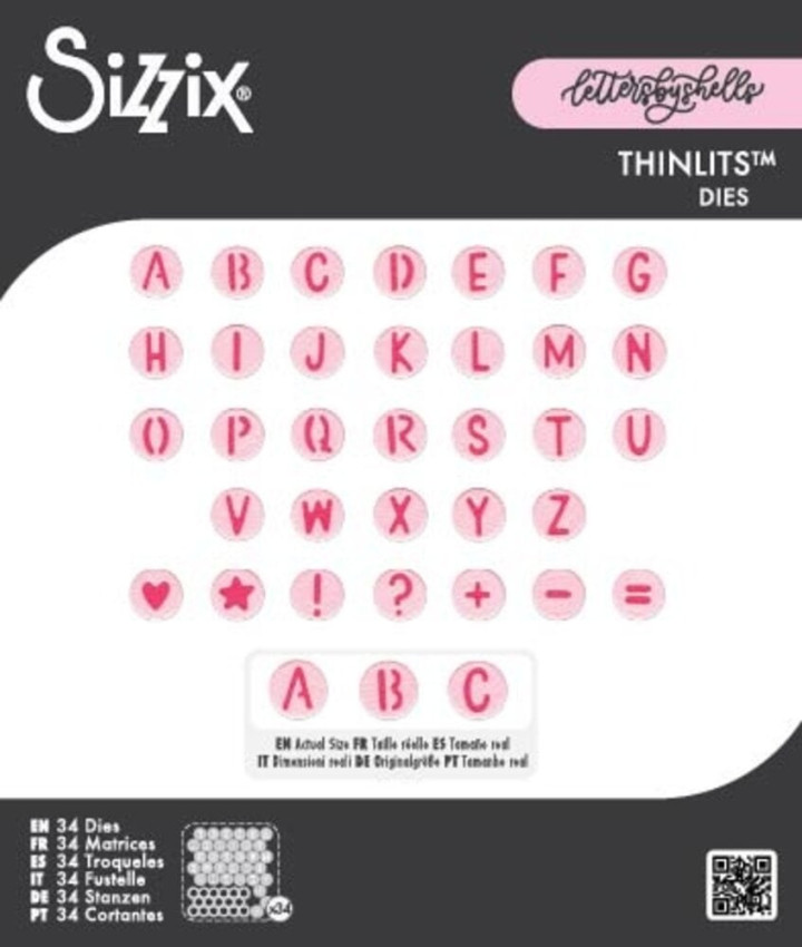 Sizzix - Stanzschablone "Alphabet Beads" Thinlits Craft Dies by Letters by Shells