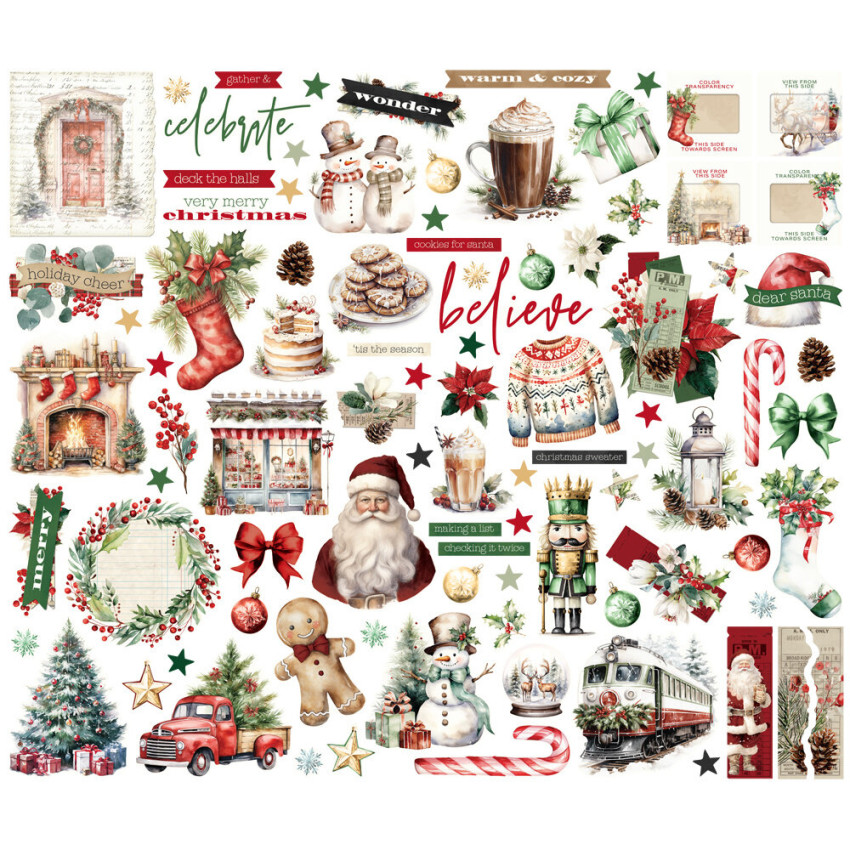 Simple Stories - Stanzteile "Simple Vintage Old-Fashioned Christmas" Bits & Pieces