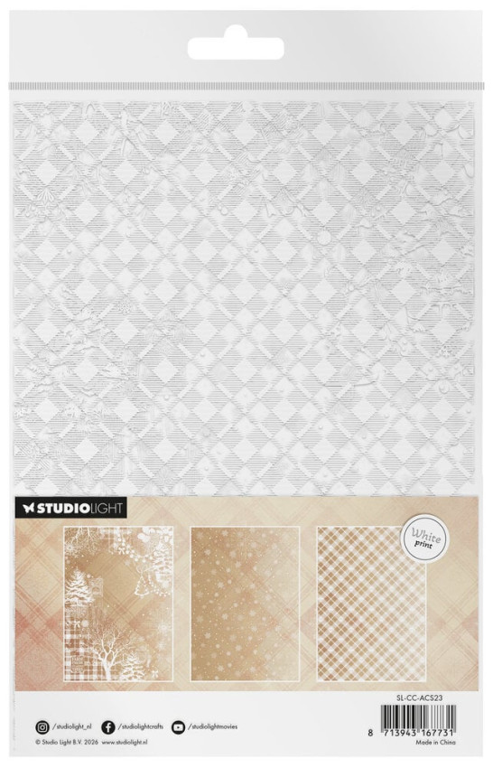 Studio Light - A5 Acetate Sheets "Plaid & Snow" Cottage Christmas - 6 Bogen