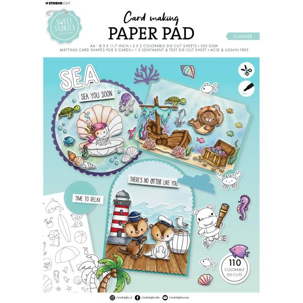 Studio Light  "Sweet Stories Summer" Cardmaking Pad A4