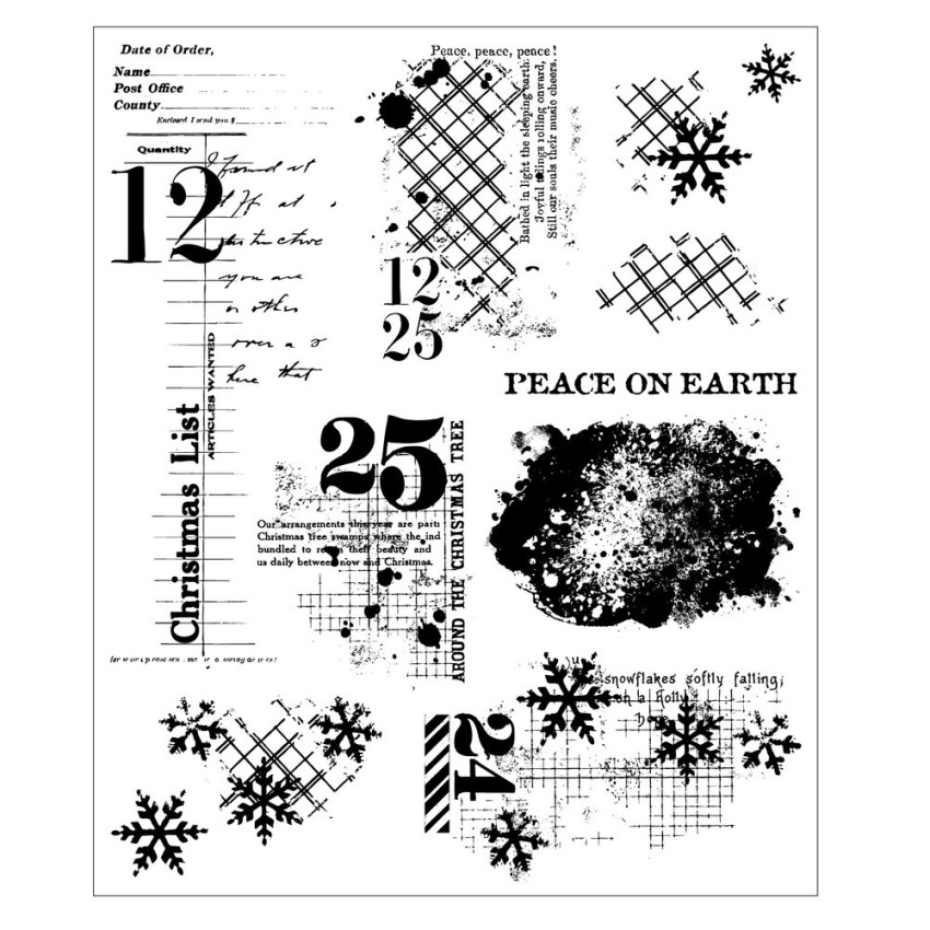 Sizzix - Stempelset "Holiday Textures" Clear Stamps Design by 49 & Market