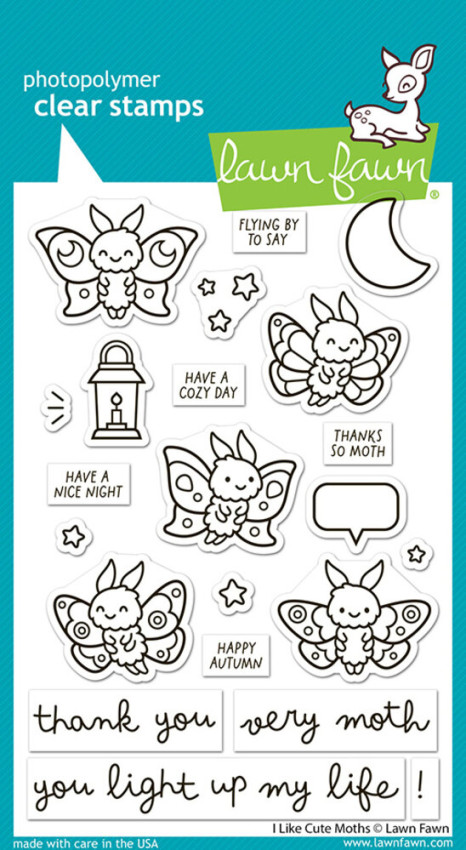 Lawn Fawn - Stempelset "I Like Cute Moths" Clear Stamp