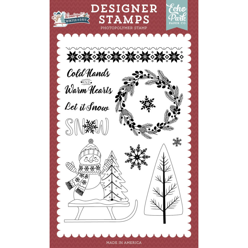 Echo Park - Stempelset "Fair Isle Border" Clear Stamps - Wonderful Winter Days