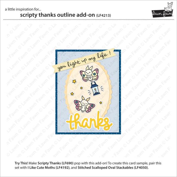 Lawn Fawn - Stanzschablone "Scripty Thanks Outline Add-On" Lawn Cuts Dies