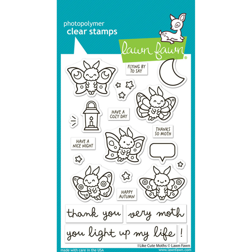 Lawn Fawn - Stempelset "I Like Cute Moths" Clear Stamp