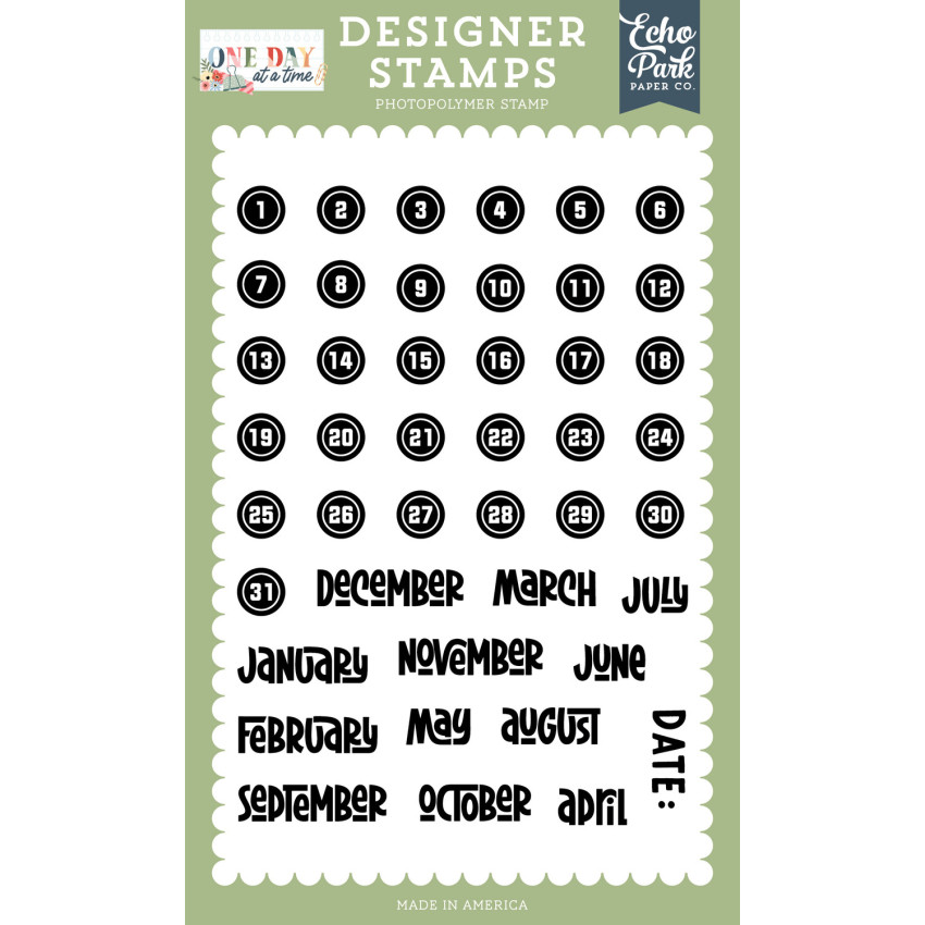 Echo Park - Stempelset "Date" Clear Stamps - One Day At A Time
