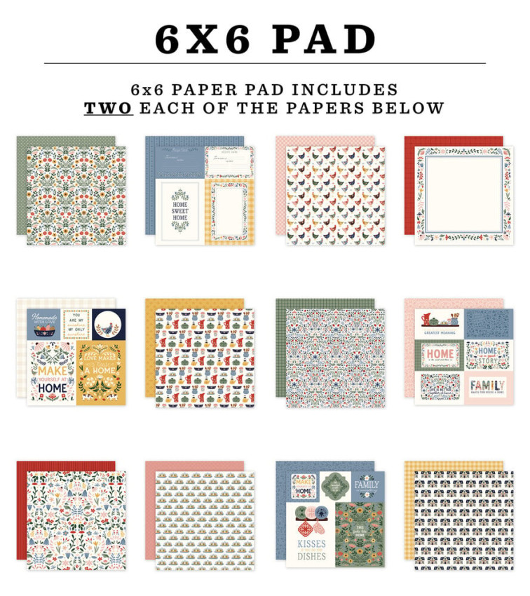 Echo Park - Designpapier "Welcome Home" Paper Pack 6x6 Inch - 24 Bogen