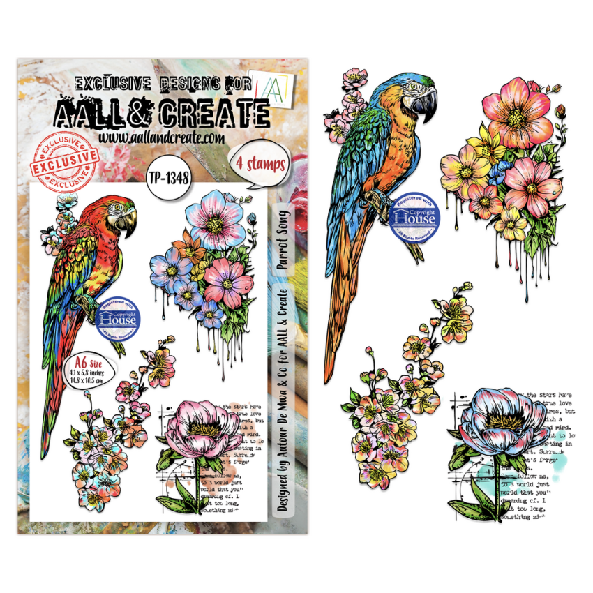AALL and Create - Stempelset A6 "Parrot Song" Clear Stamps by Autour De Mwa & Co