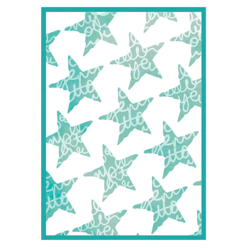 Sizzix - Schablone & Stanzen "Script Layering Stars" Stencil & Framelits Die - by Vicki Boutin