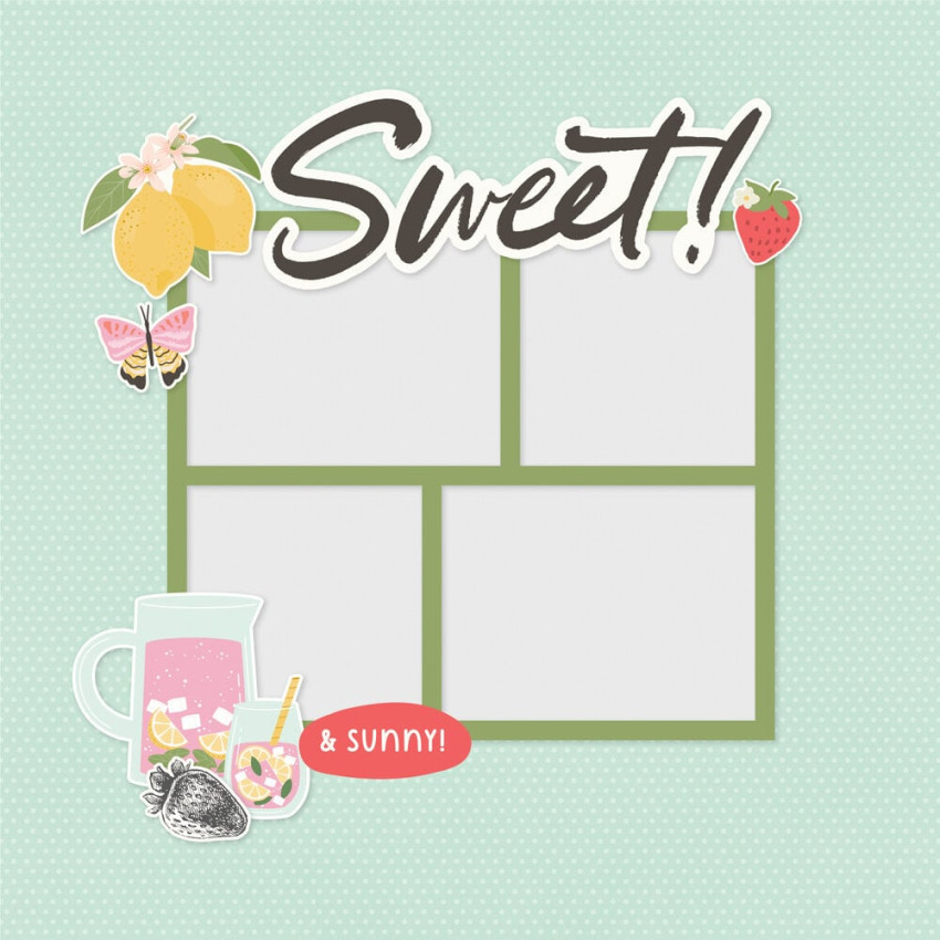 Simple Stories - Stanzteile "Pink Lemonade" Simple Pages Pieces