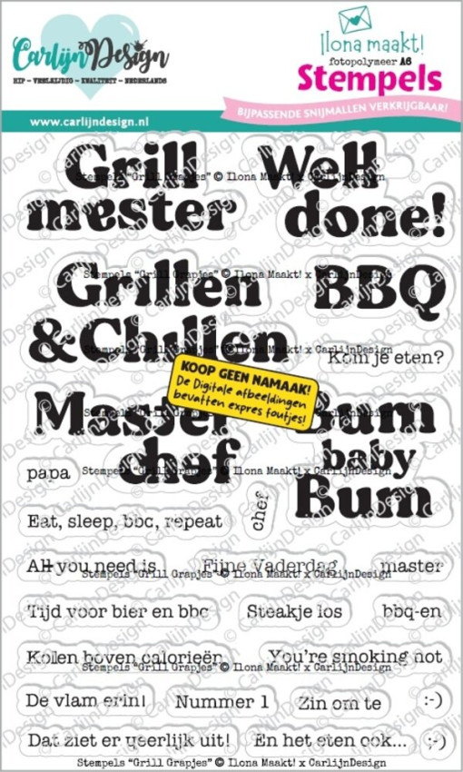 Carlijn Design - Stempelset "Grill Grapjes" Clear Stamps