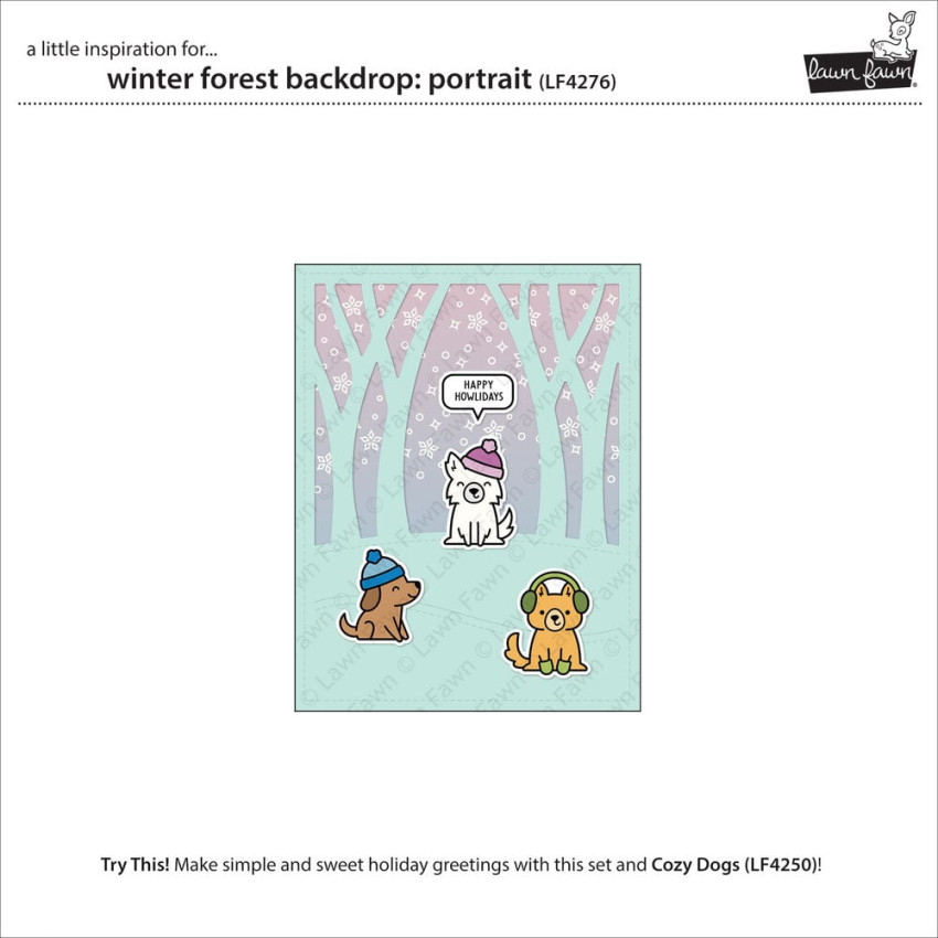 Lawn Fawn - Stanzschablone "Winter Forest Backdrop: Portrait" Lawn Cuts Dies
