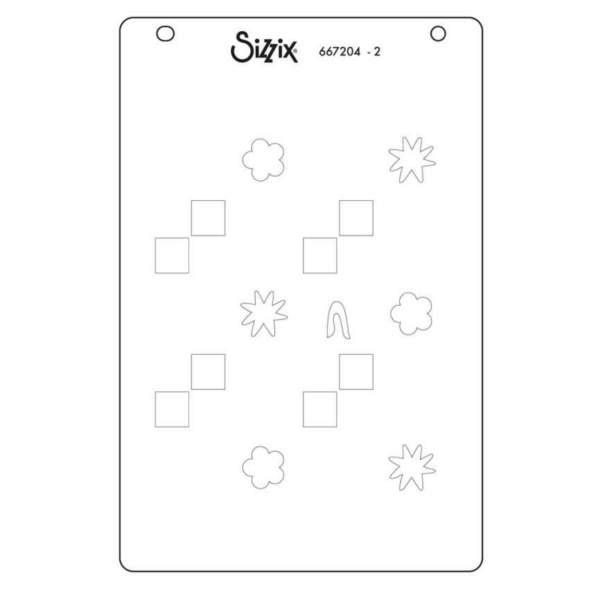 Sizzix - Schablone "Flowers & Stripe Pattern" Stencil Design by Letters by Shells