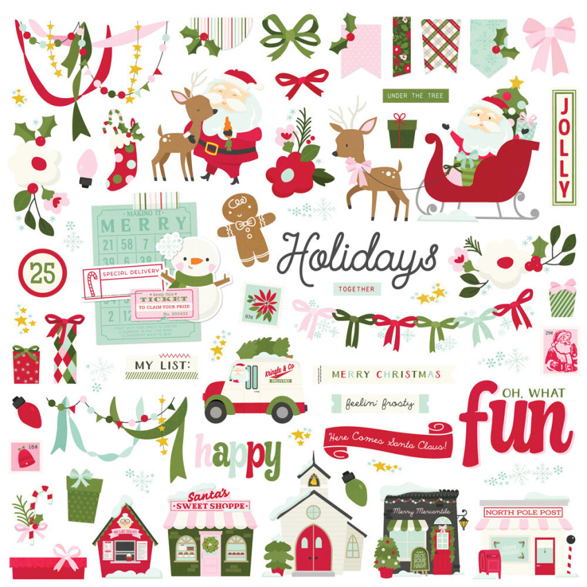 Simple Stories - Aufkleber "Kringle & Co." Chipboard Pieces