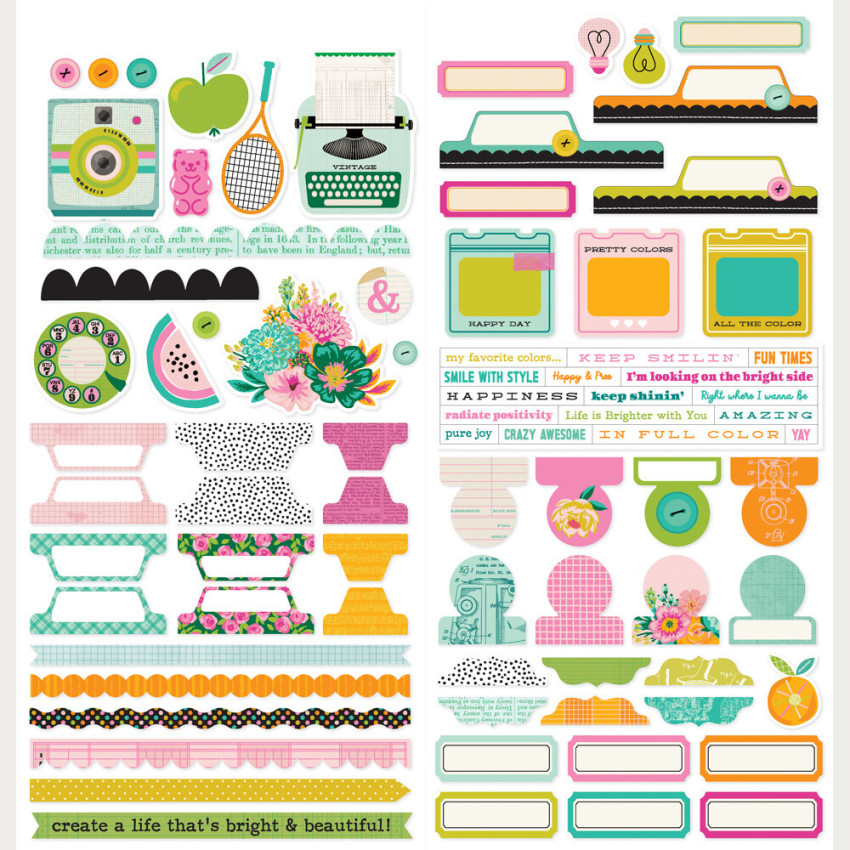 Simple Stories - Collectors Essential Kit "Color Me Happy" 12 Bogen Designpapier