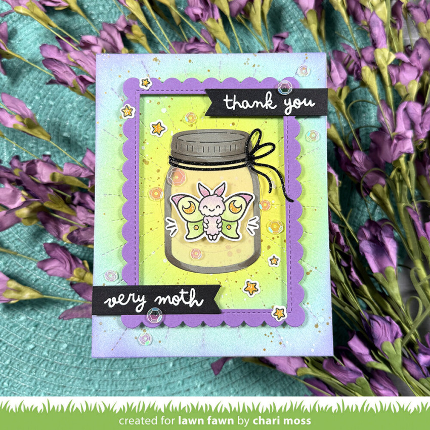 Lawn Fawn - Stempelset "I Like Cute Moths" Clear Stamp