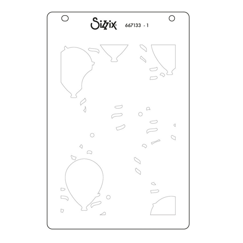 Sizzix - Schablone "Birthday Balloons" Stencil Design by Stacey Park