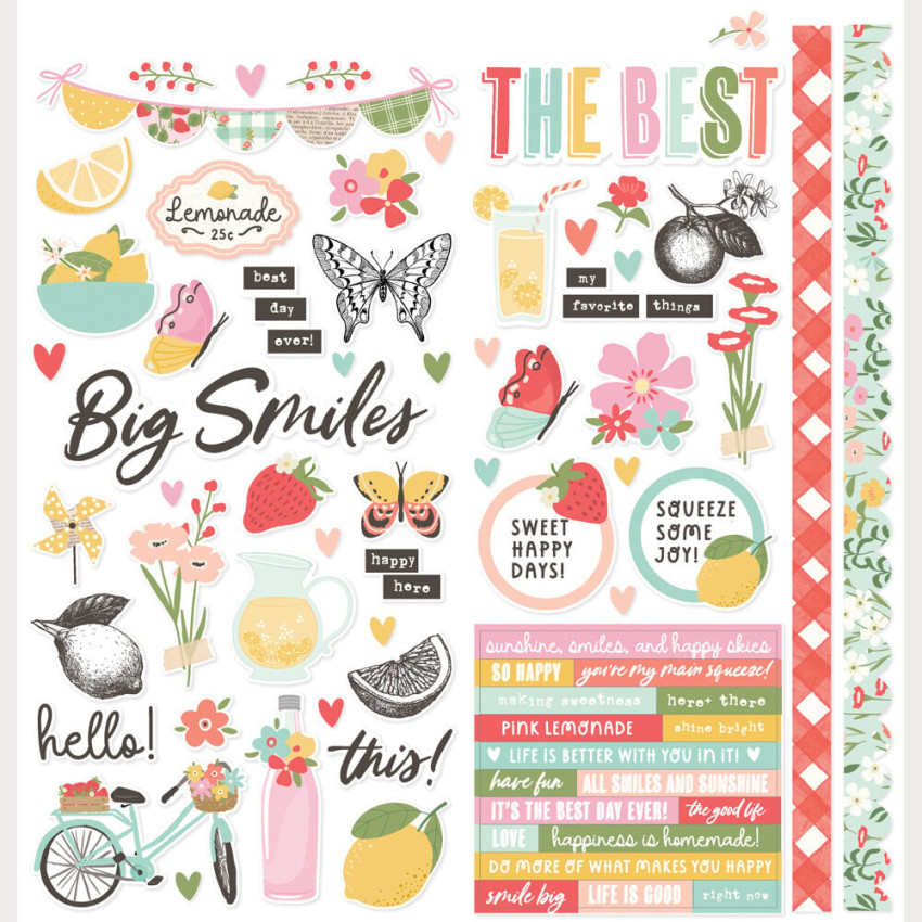 Simple Stories - Collectors Essential Kit "Pink Lemonade" 12 Bogen Designpapier