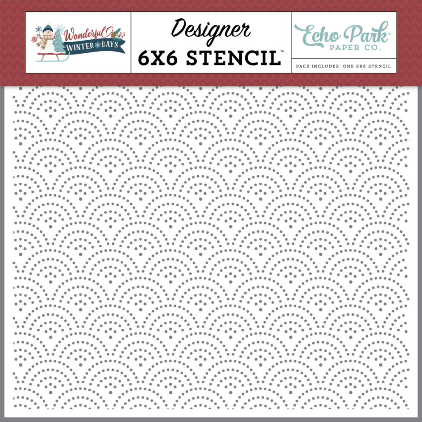 Echo Park - Schablone "Dashing Deco Dots" Stencil 6x6 Inch - Wonderful Winter Days