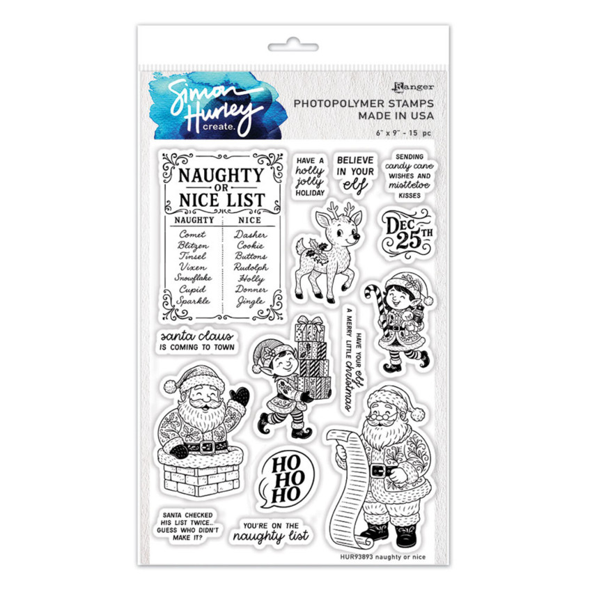 Ranger - Stempelset by Simon Hurley Create "Naughty or Nice" Clear Stamps - Photopolymer Stempel
