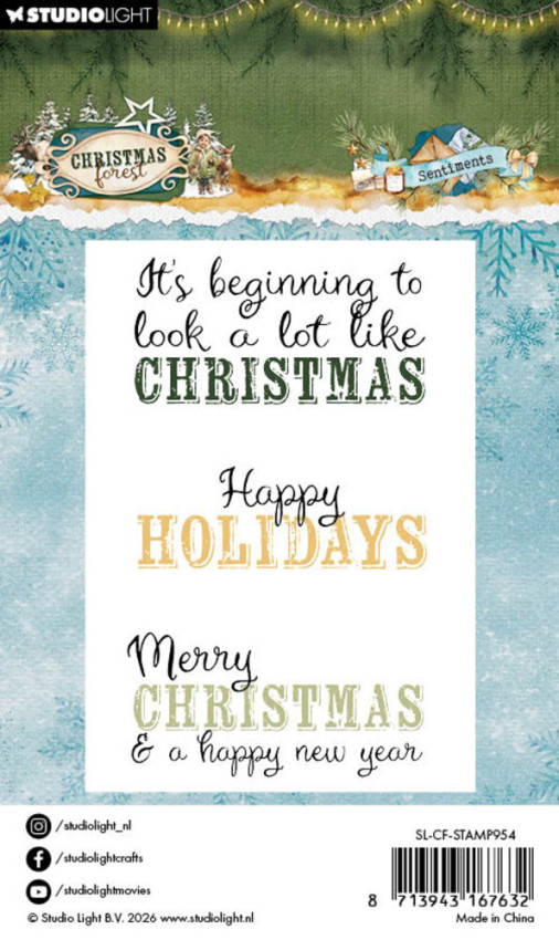 Studio Light - Stempel "Sentiments" Christmas Forest Clear Stamps