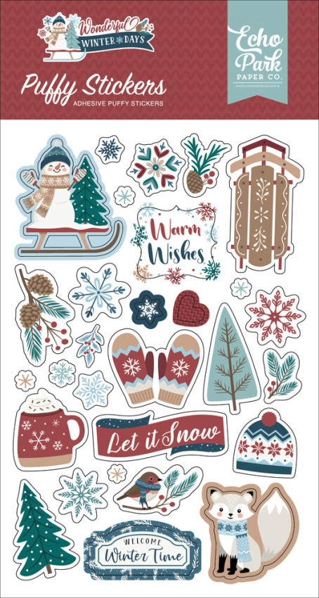 Echo Park - Aufkleber "Wonderful Winter Days" Puffy Stickers
