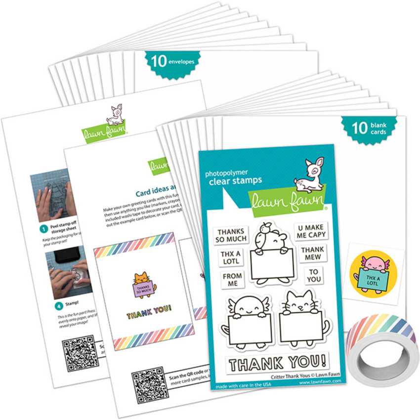 Lawn Fawn - Kids Cardmaking Kit Mini "Critter Thank Yous"