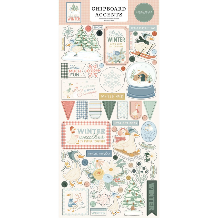 Carta Bella - Chipboard Sticker 6x13 Inch "Silly Goose Winter 6x13 Inch"