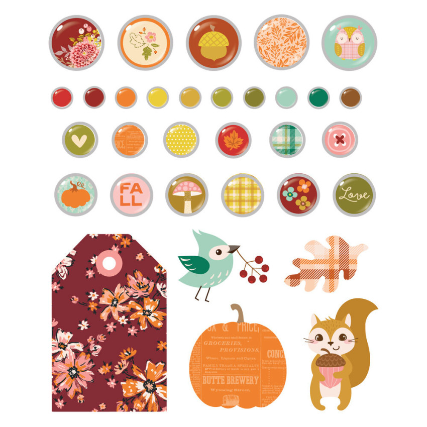 Simple Stories - Decorative Brads "Pumpkins & Plaid"