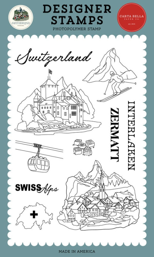 Carta Bella - Stempelset "Designer Set" Clear Stamps - Switzerland