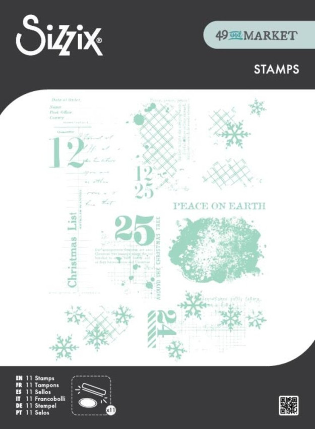 Sizzix - Stempelset "Holiday Textures" Clear Stamps Design by 49 & Market