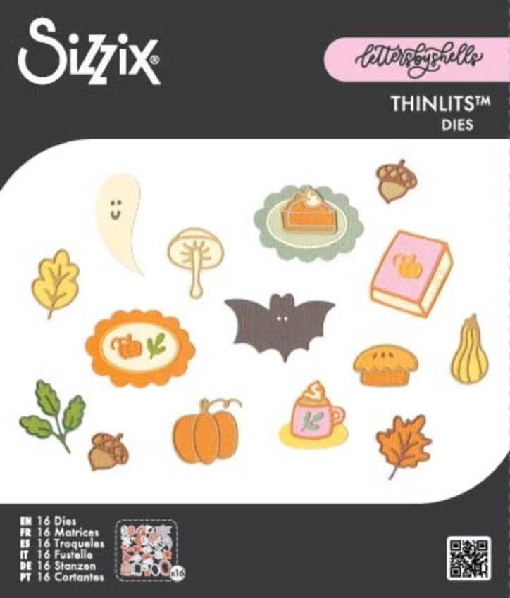 Sizzix - Stanzschablone "Cozy Fall Favorites" Thinlits Craft Dies by Letters by Shells