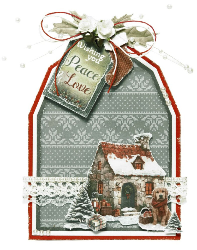 Studio Light - Stanzschablone "Cottage Barn Card" Cottage Christmas Cutting Dies