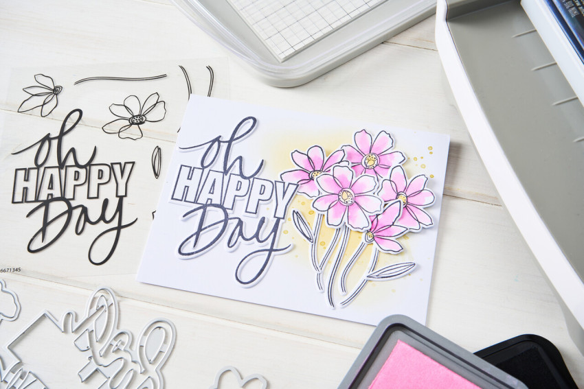 Sizzix - Stanzschablone & Stempelset "Di Oh Happy Day" Thinlits Craft Dies & Clear Stamps by by Vicki Boutin