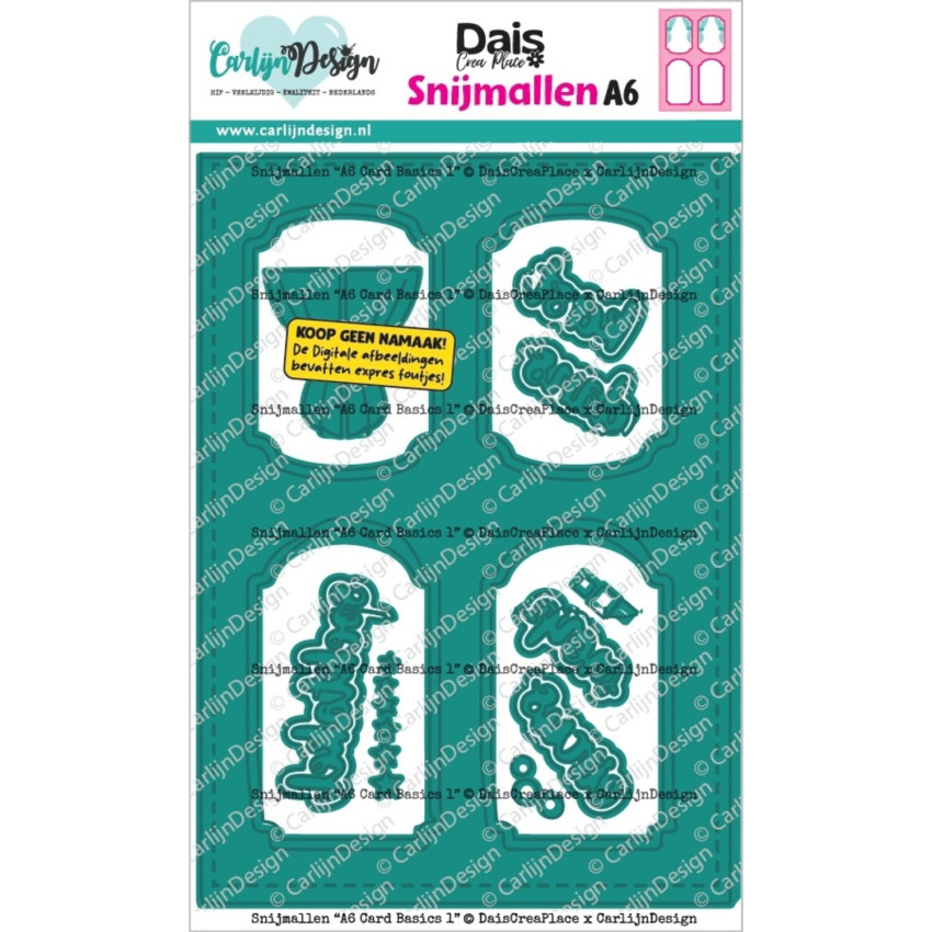 Carlijn Design - Stanzschablone "Card Basics 1" Dies A6