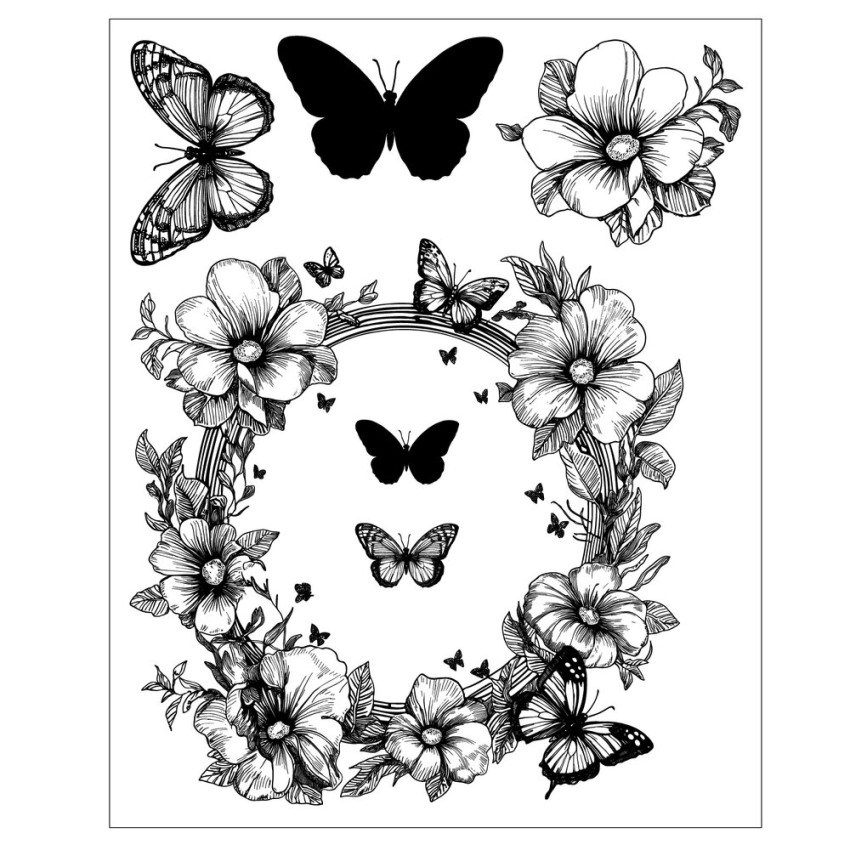 Sizzix - Stanzschablone & Stempelset "Artful Blooms" Thinlits Craft Dies & Clear Stamps by by Willow Wolfe