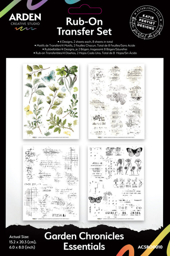 Arden Creative Studio - Transfer Aufkleber "Garden Chronicles Essentials" Katie Pertiet Rub-On Transfer Set